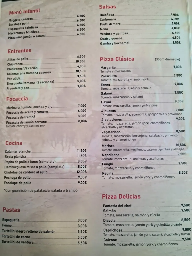 Menu_La 12 pizzería_Manacor_immagine_2