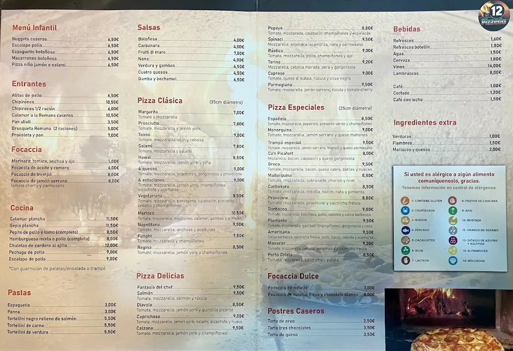 Menu_La 12 pizzería_Manacor_immagine_3