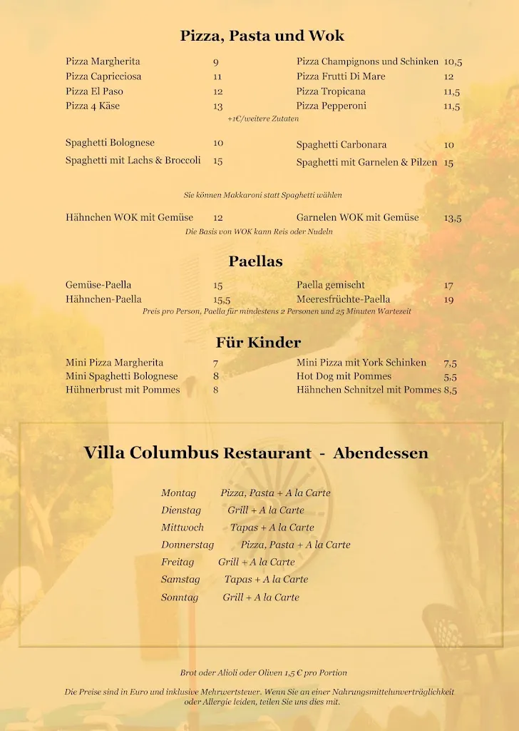 Menu_Villa Columbus restaurant Paguera_Peguera_image_4