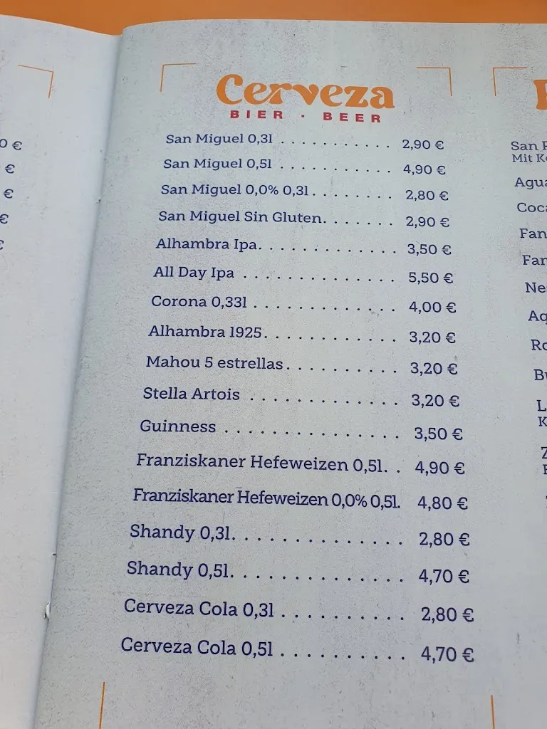 Menu_Playa 5 Restaurante. Snacks & Food - Cocktail Lounge_Peguera_image_3