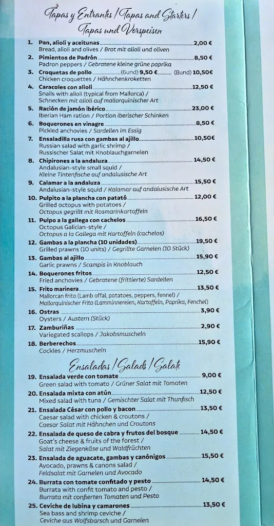 Menu_Arroceria Casa Aurelio_s'Arenal_image_1
