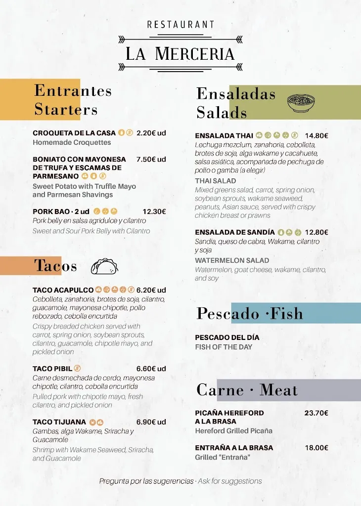 Menü_La Mercería Restaurante_Pollença_Bild_1