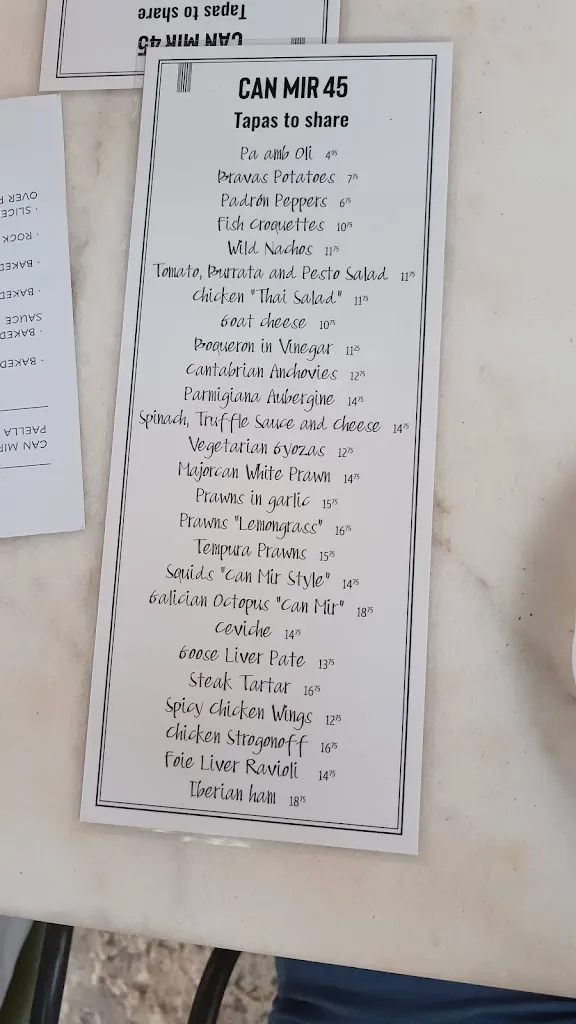 Menu_Ca'n Mir 1945 Restaurant & Tapas_Pollença_immagine_1