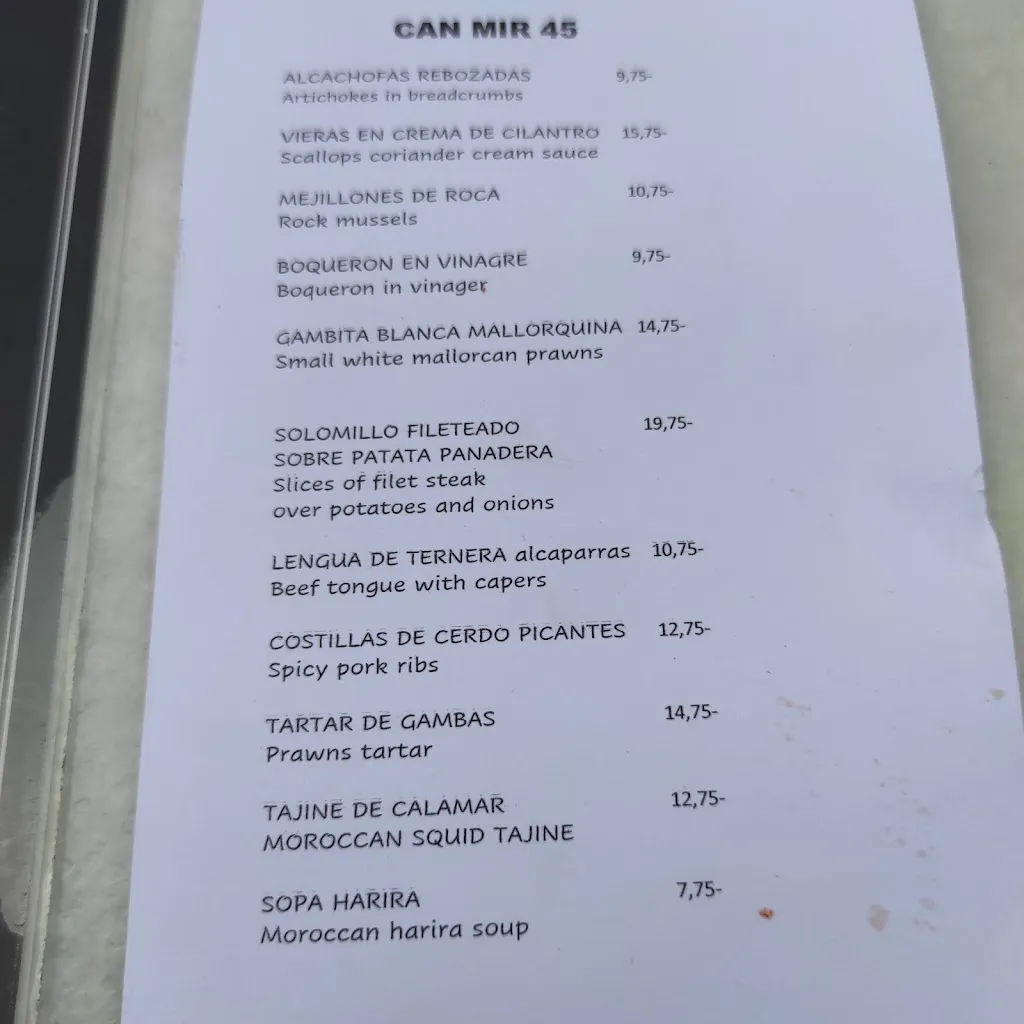 Menu_Ca'n Mir 1945 Restaurant & Tapas_Pollença_immagine_4