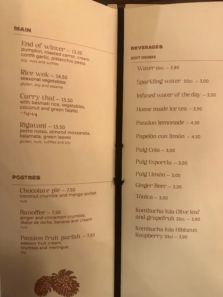 Menu_Bella Verde - Restaurante Vegano en Puerto de Pollença, Mallorca_Pollença_image_1