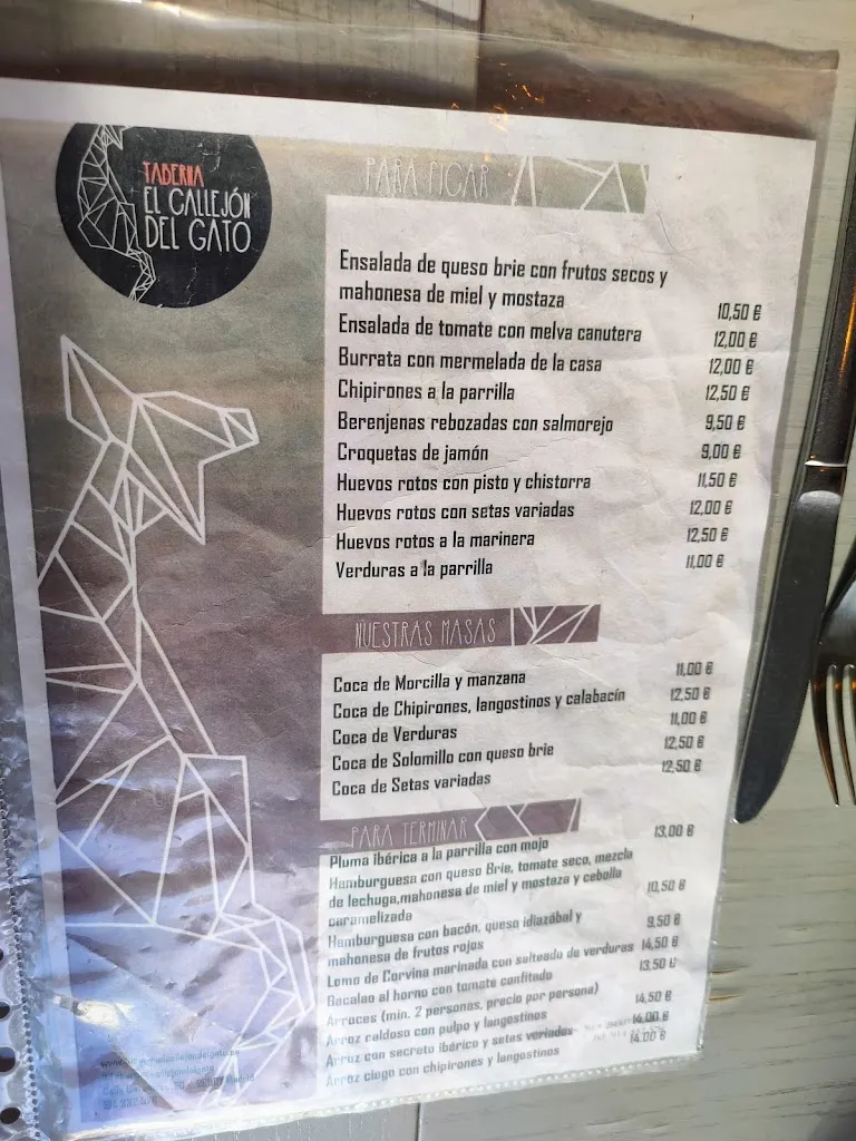 Menu_Taberna El Callejón del Gato_Cariño_image_4