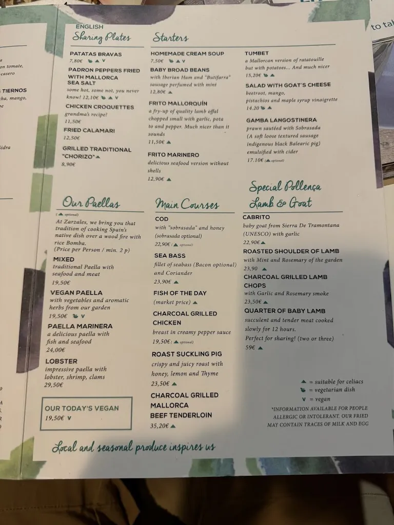 Menu_ZARZALES Restaurant_Pollença_image_3