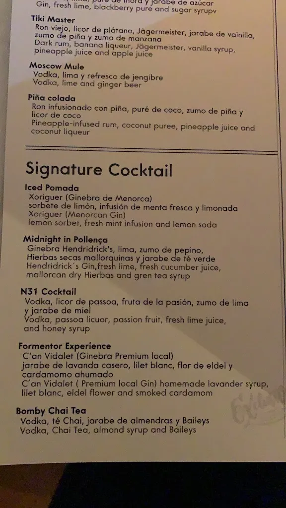 Menu_No 31 RESTAURANT_Port de Pollença_image_1