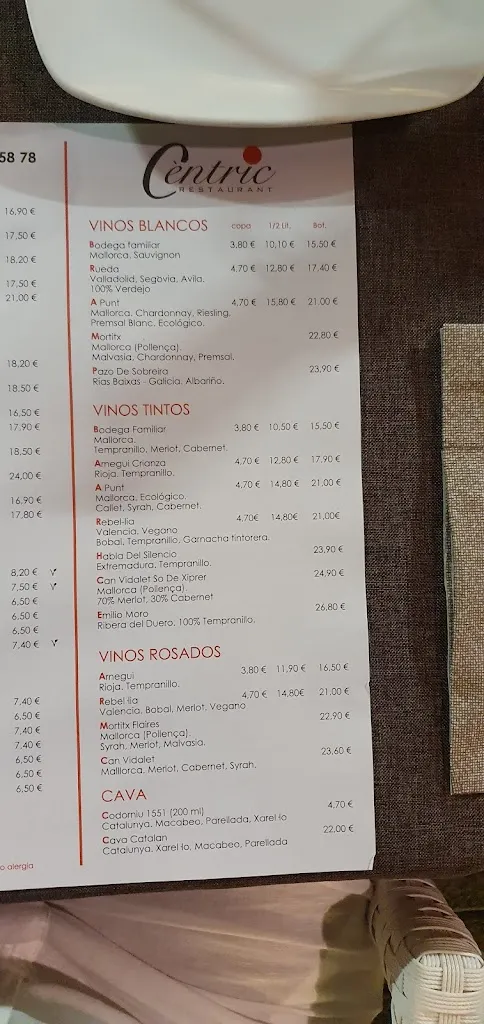 Menü_Restaurant Cèntric_Port de Pollença_Bild_4