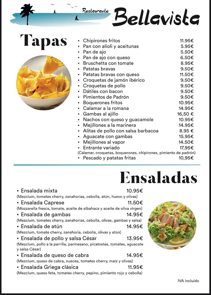 Menu_RESTAURANTE BELLAVISTA PUERTO POLLENSA_Port de Pollença_immagine_1