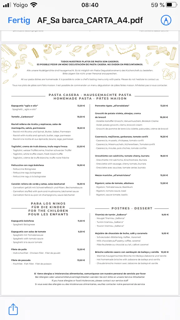 Menu_Restaurant Sa Barca_Port de Sóller_image_1