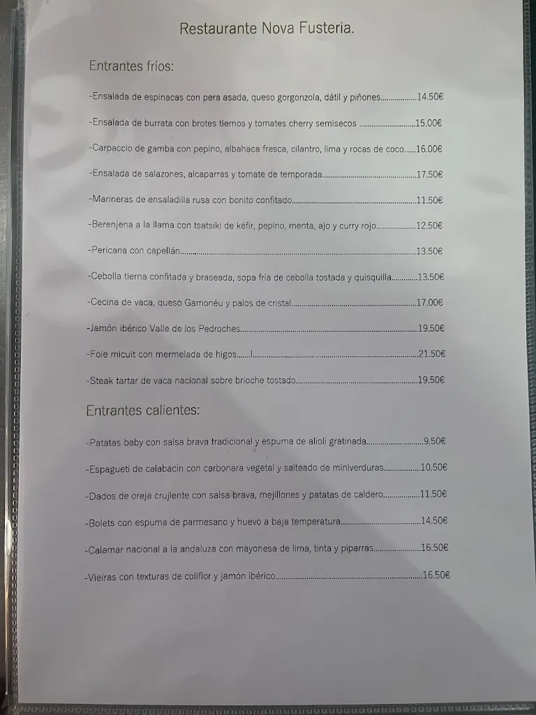 Menu_Restaurant Nova Fusteria Cocentaina_Cocentaina_image_2