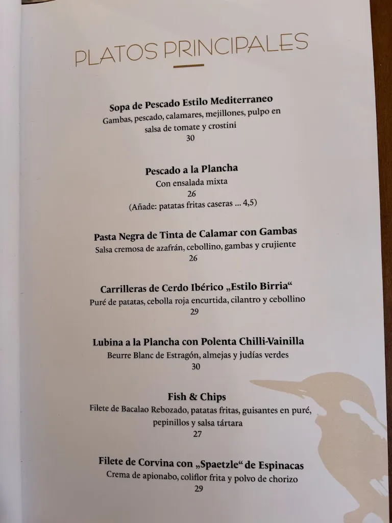 Menu_Kingfisher Restaurant_Port de Sóller_image_4