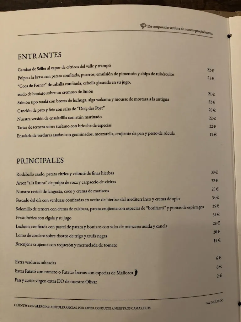 Menu_Sa Figuera Restaurant_Port de Sóller_image_1