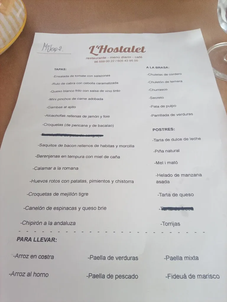 Menu_Restaurant L'Hostalet_Cocentaina_image_1