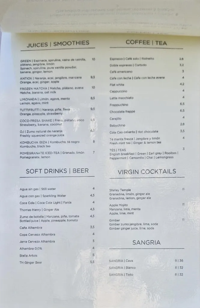 Menü_The Giri Café_Sant Joan de Labritja_Bild_1