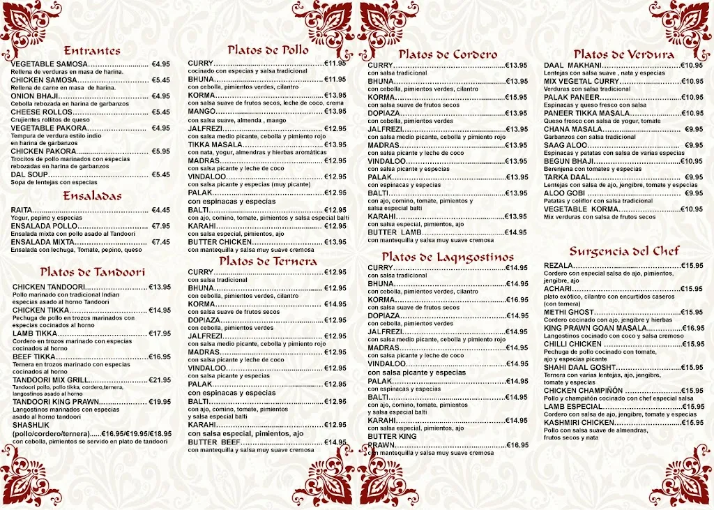 Menu_Kashmir Indian Restaurant_Cariño_immagine_1