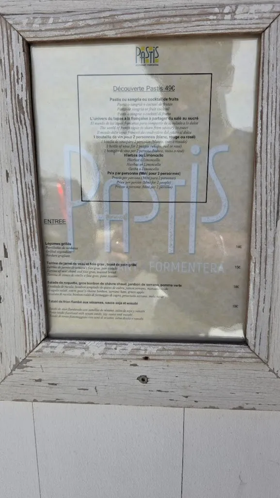 Menu_Pastis Restaurant_Sant Francesc de Formentera_image_1
