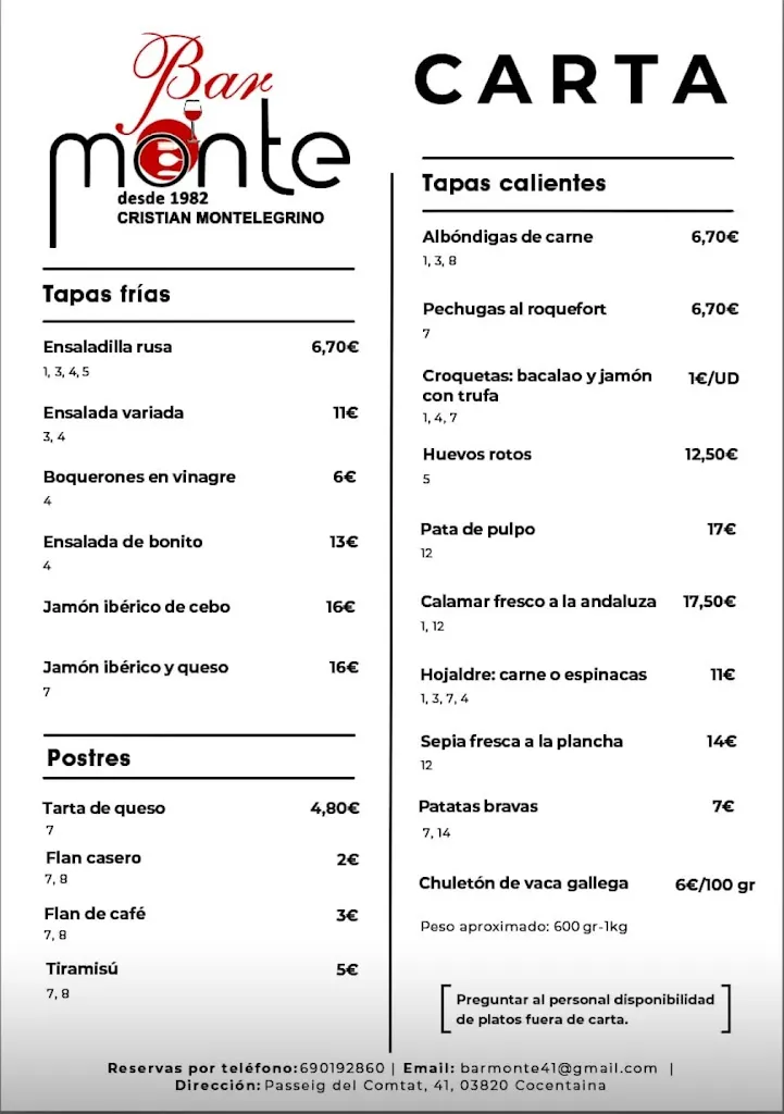 Menu_Bar Monte_Cocentaina_image_4