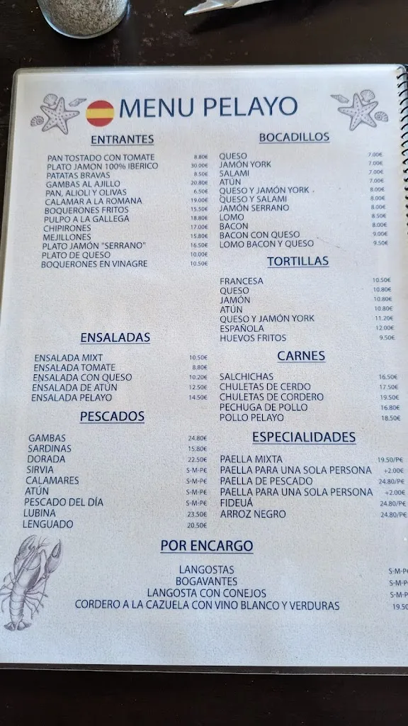 Menu_Pelayo Chiringuito_Sant Francesc de Formentera_image_1