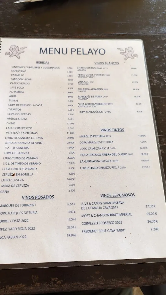 Menu_Pelayo Chiringuito_Sant Francesc de Formentera_image_2