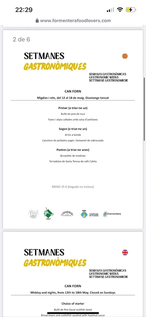 Menu_Restaurant Can Forn_Sant Francesc de Formentera_image_1