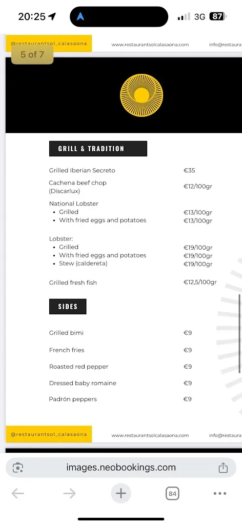 Menu_Restaurant Sol Cala Saona_Sant Francesc de Formentera_image_2