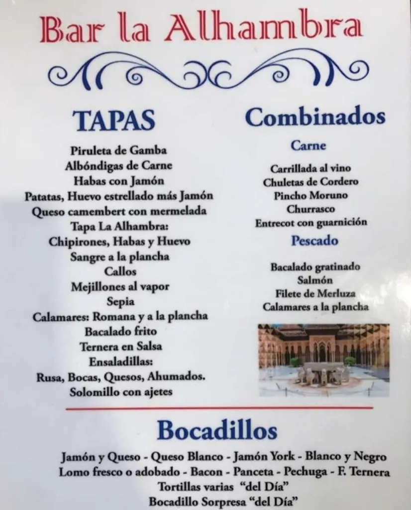Menu_Bar Restaurante Alhambra_Cocentaina_immagine_1