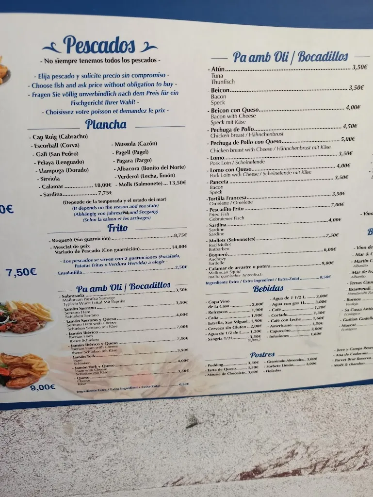 Menu_Ses Golondrines_Porto Cristo_immagine_2