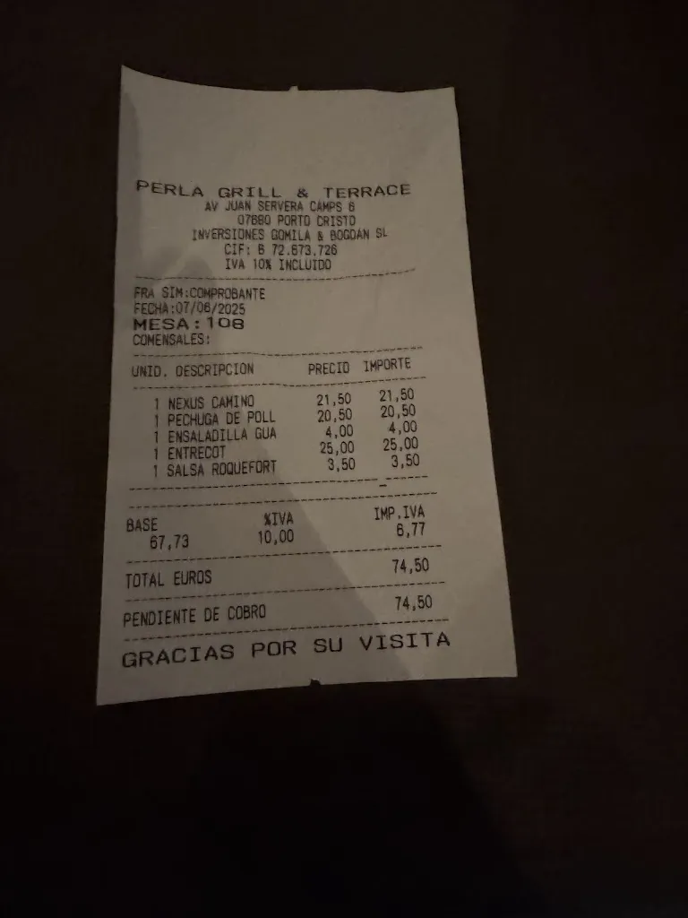 Timothy Donnison_Perla Grill&Terrace_Porto Cristo_review