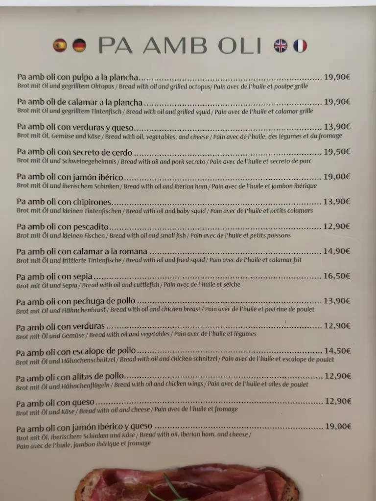 Menu_Restaurant Cap des Toi_Porto Cristo_image_1