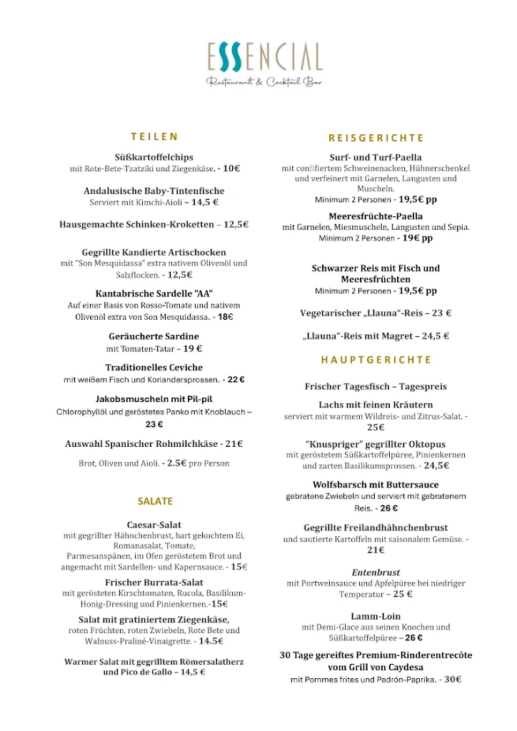 Menu_Essencial Restaurante_Porto Cristo_image_1