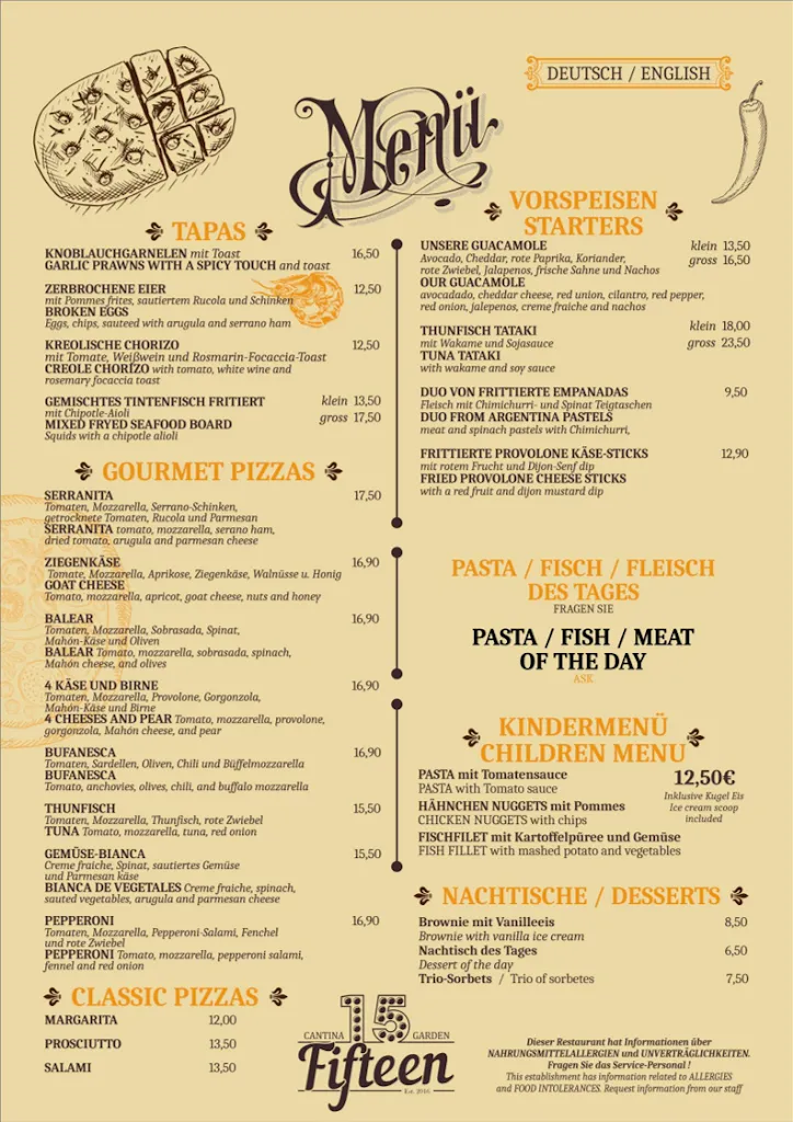 Menu_15Fifteen Cantina & Garden_Porto Cristo_image_1