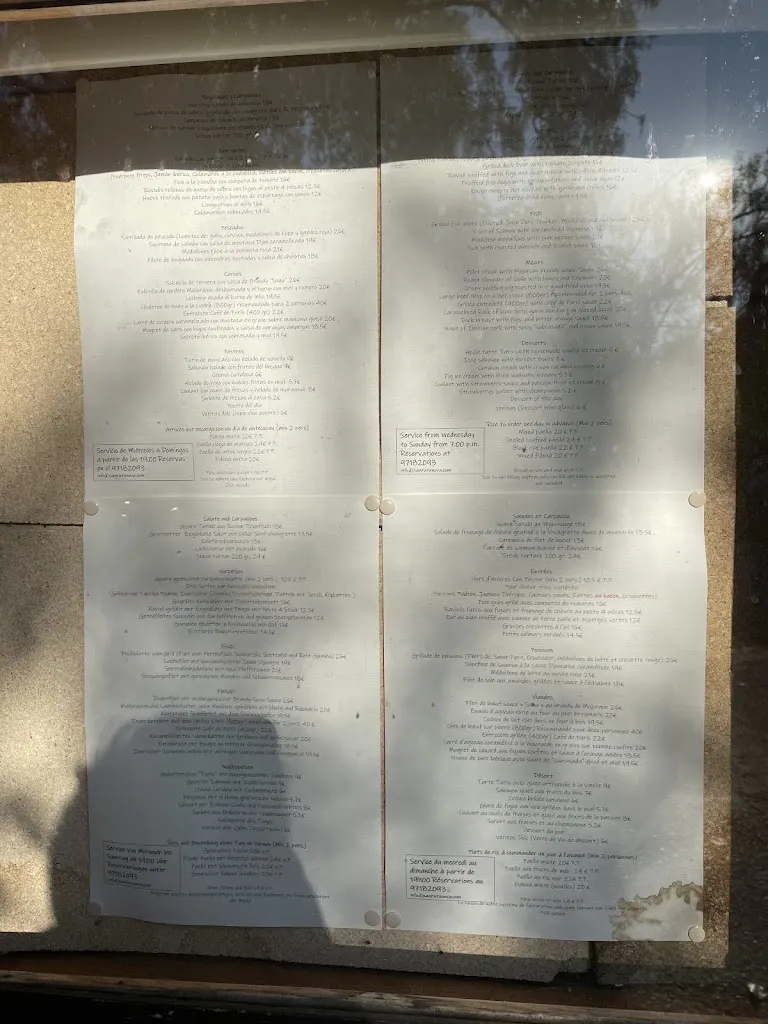 Menu_Restaurant sa Gruta Nova_Porto Cristo_image_2