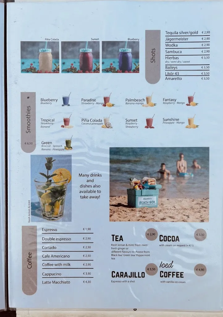 Menu_Bar Claudia's Cafeteria_Porto Cristo_image_2