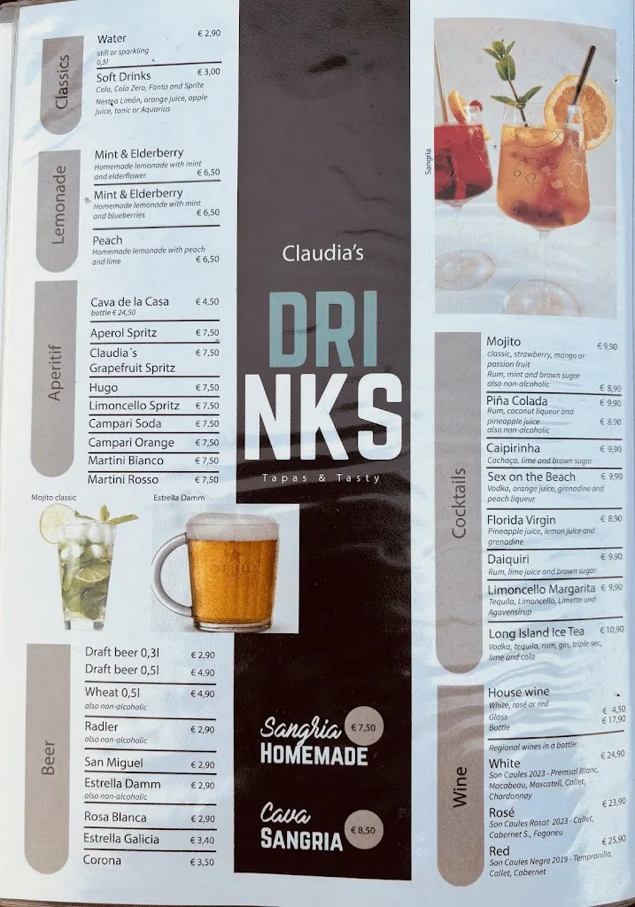 Menu_Bar Claudia's Cafeteria_Porto Cristo_image_4