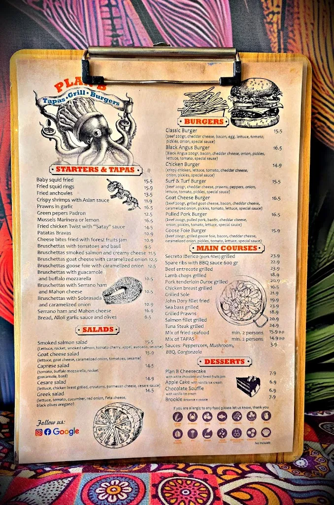 Menu_Plan B Tapas Grill Burgers_Porto Cristo_image_1