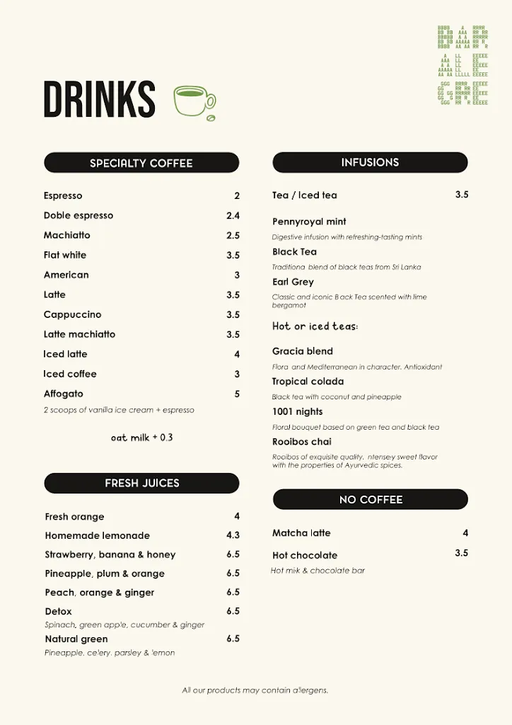 Menu_Bar Alegre Specialty coffee, brunch, and street food._Porto Cristo_image_2