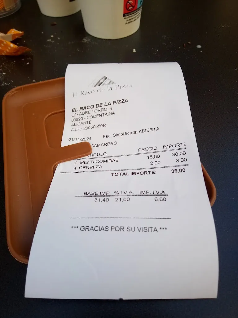 KARLOS MARTINEZ GONZALEZ_El Racó de la Pizza_Cocentaina_Bewertung