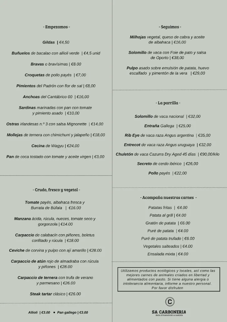 Menu_Sa Carboneria Ibiza Steakhouse_Santa Eulalia del Río_immagine_1