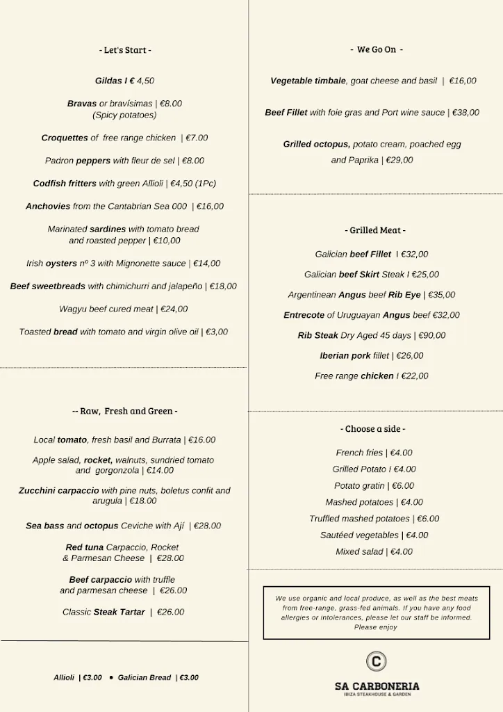 Menu_Sa Carboneria Ibiza Steakhouse_Santa Eulalia del Río_immagine_3