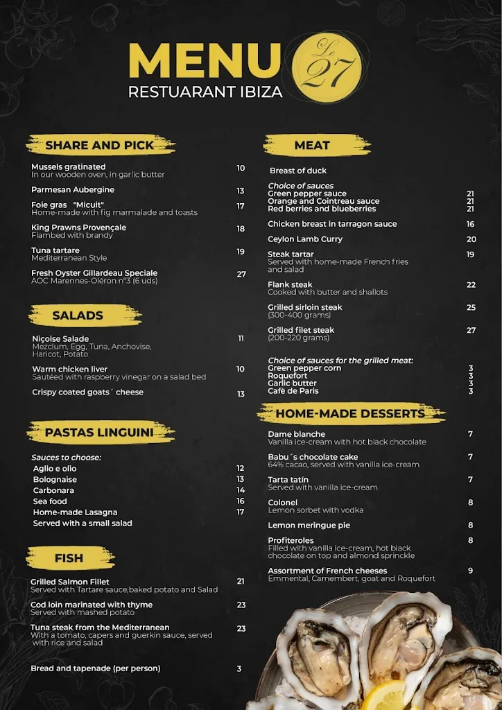 Menu_LE 27 RESTAURANTE_Santa Eulalia del Río_image_2