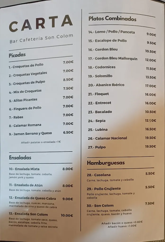 Menu_Bar Cafeteria Son Colom_Sant Llorenç des Cardassar_image_1