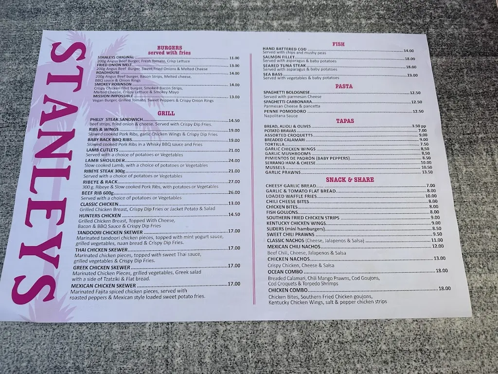 Menu_Stanley's_Sant Llorenç des Cardassar_image_2