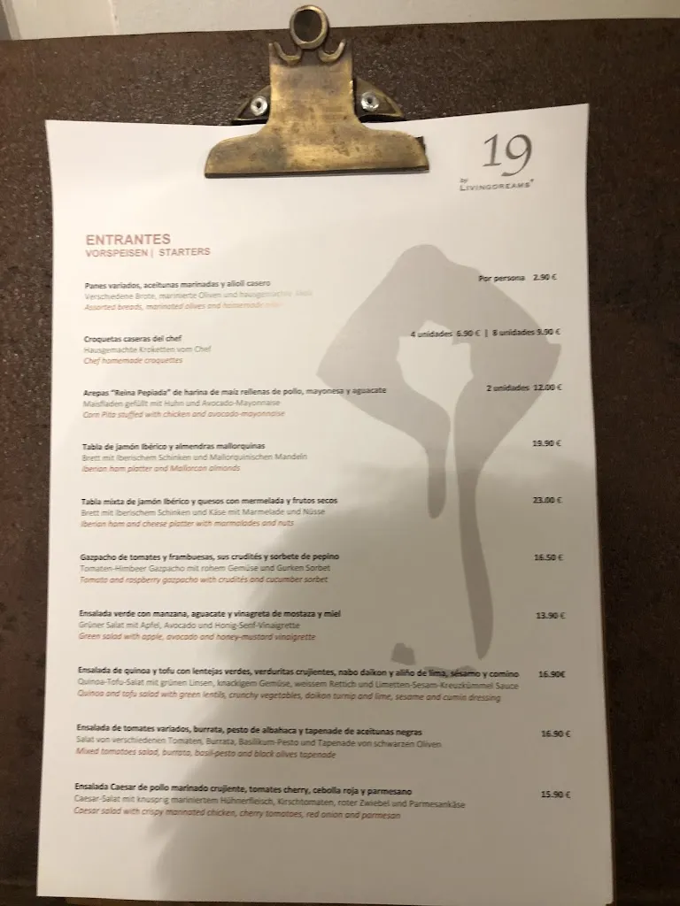 Menu_LIVINGDREAMS Restaurant 19 Mallorca_Santa María del Camí_image_1