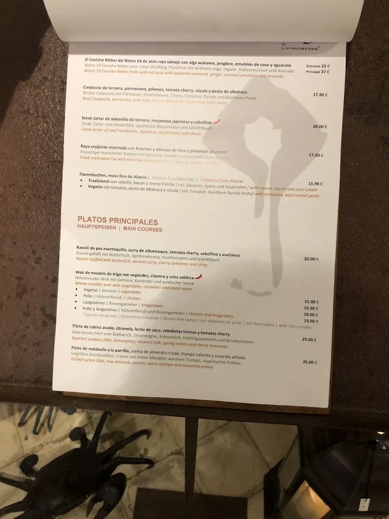 Menu_LIVINGDREAMS Restaurant 19 Mallorca_Santa María del Camí_image_3