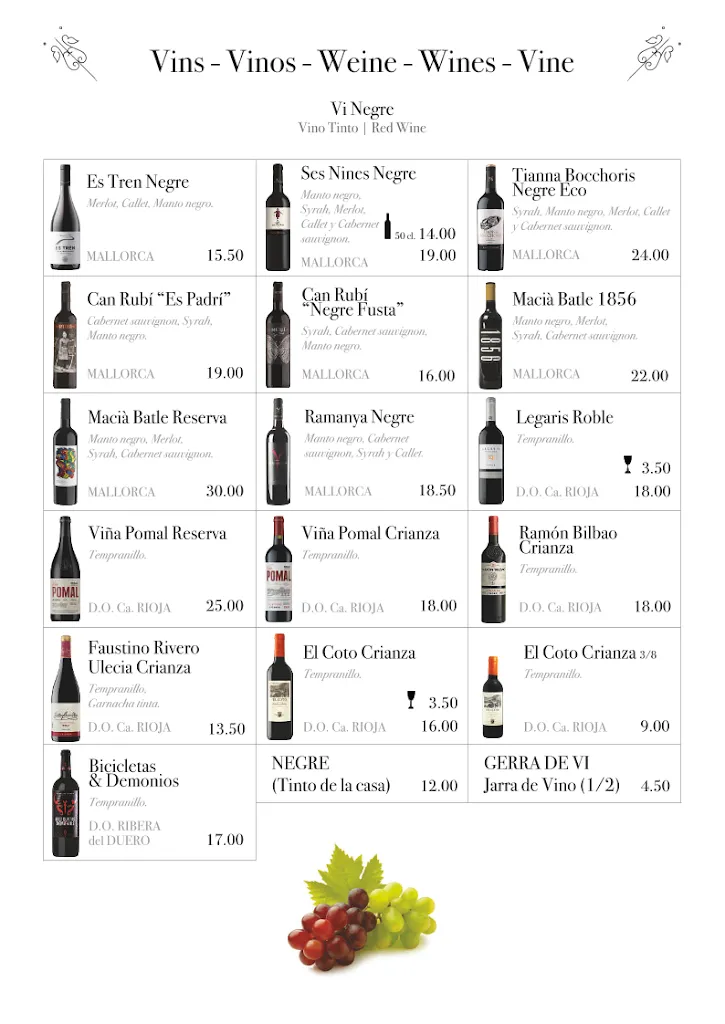 Menu_Restaurant Celler Sa Font_Santa María del Camí_immagine_1