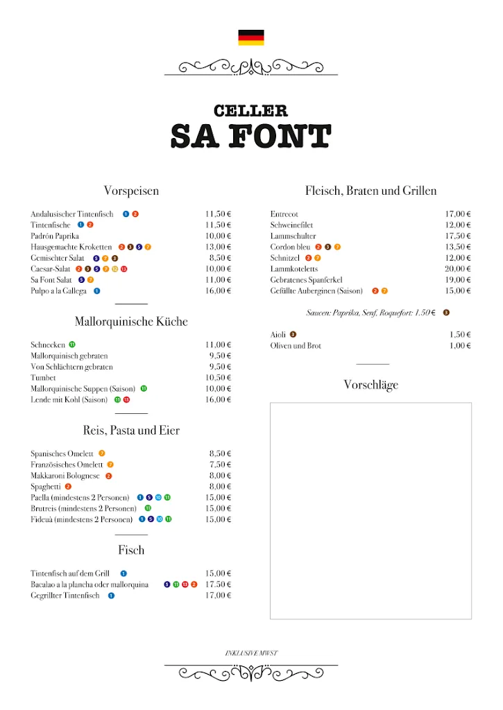 Menu_Restaurant Celler Sa Font_Santa María del Camí_immagine_4