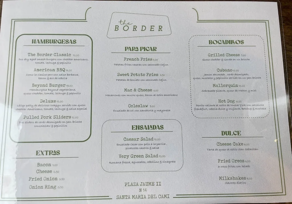 Menu_The Border_Santa María del Camí_image_1