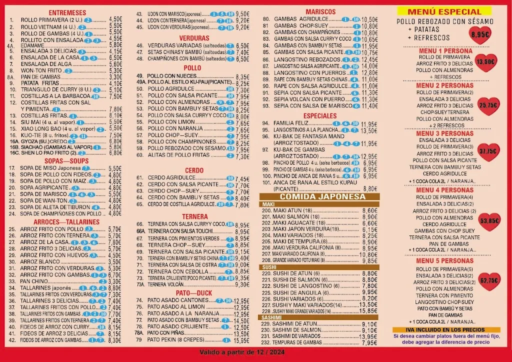 Menu_Restaurante oriental los palillos_Santa María del Camí_image_1